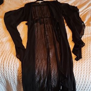 ASOS Black Sheer Duster Cardigan Size 14